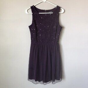 NEW Purple Sleeveless Lace & Mesh Dress With Sequins Size 9 Speechless